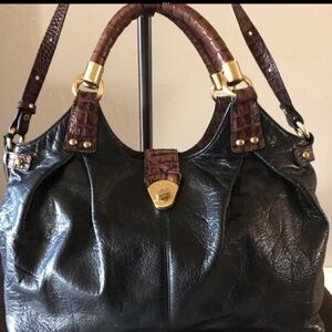 Brahmin Black and Brown Shoulder Bag
